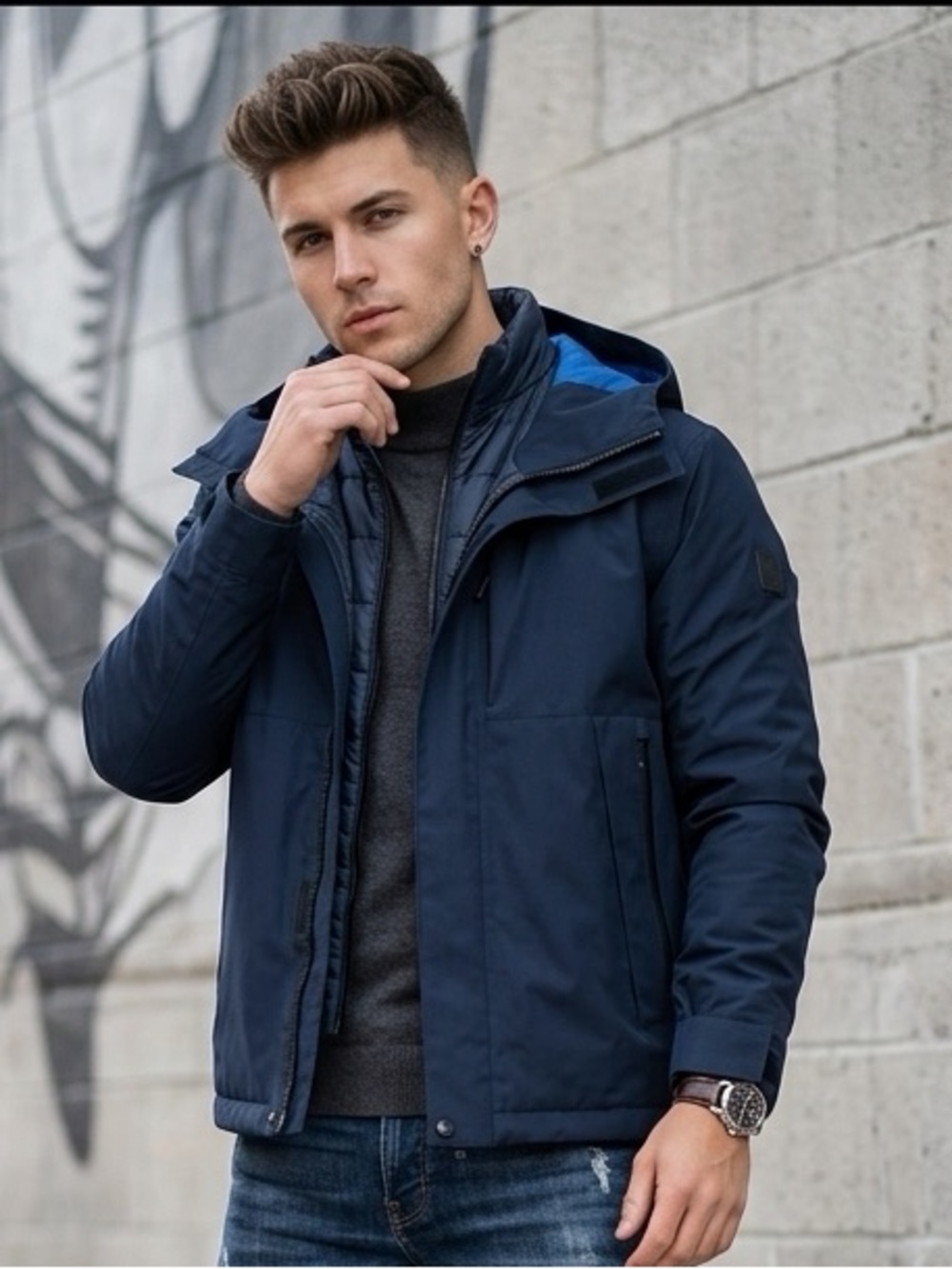 Hugo Boss Navy Blue XXL Hooded Double-Layer 3 in 1 performance Men’s Jacket NWT